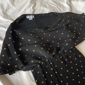 Never Fully Dressed plisse off shoulder maxi dress